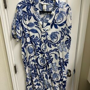 H&M Blue and White Dress